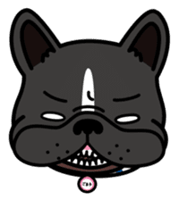 French bulldog Gomaco and Hana 2 English sticker #7923721