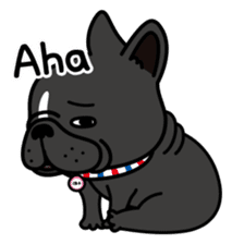 French bulldog Gomaco and Hana 2 English sticker #7923725