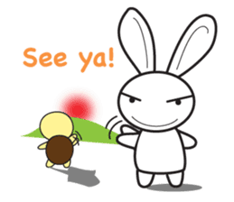 Grumpy bunny and turtle- English sticker #7925663