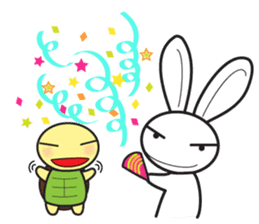 Grumpy bunny and turtle- English sticker #7925667