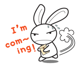 Grumpy bunny and turtle- English sticker #7925676