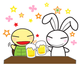 Grumpy bunny and turtle- English sticker #7925681