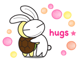 Grumpy bunny and turtle- English sticker #7925685