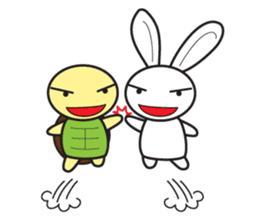 Grumpy bunny and turtle- English sticker #7925686