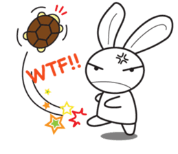 Grumpy bunny and turtle- English sticker #7925689