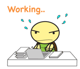 Grumpy bunny and turtle- English sticker #7925692