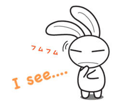 Grumpy bunny and turtle- English sticker #7925696