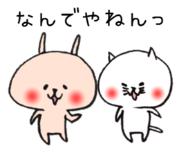 Loose Rabbit and cat Kansai accent sticker #7926382