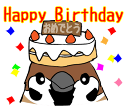 Pooh of sparrow, Fluffy daily sticker #7928982