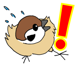 Pooh of sparrow, Fluffy daily sticker #7928985