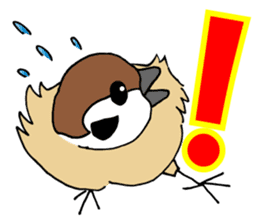 Pooh of sparrow, Fluffy daily sticker #7928985