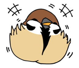 Pooh of sparrow, Fluffy daily sticker #7928988