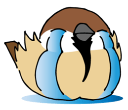 Pooh of sparrow, Fluffy daily sticker #7928989