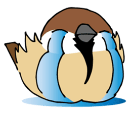 Pooh of sparrow, Fluffy daily sticker #7928989