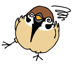 Pooh of sparrow, Fluffy daily sticker #7928991