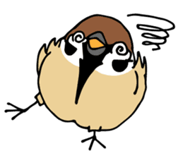 Pooh of sparrow, Fluffy daily sticker #7928991
