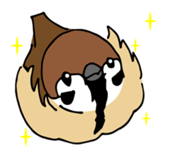 Pooh of sparrow, Fluffy daily sticker #7928995