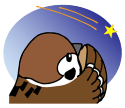 Pooh of sparrow, Fluffy daily sticker #7928999