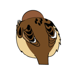 Pooh of sparrow, Fluffy daily sticker #7929012