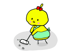 Piyokochan&Hanachan of the chick sticker #7930022