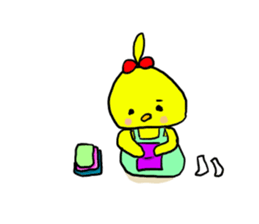 Piyokochan&Hanachan of the chick sticker #7930025