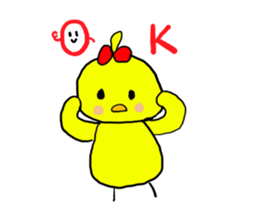 Piyokochan&Hanachan of the chick sticker #7930027