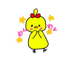 Piyokochan&Hanachan of the chick sticker #7930030