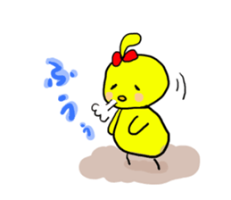 Piyokochan&Hanachan of the chick sticker #7930044