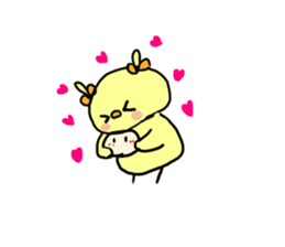 Piyokochan&Hanachan of the chick sticker #7930058