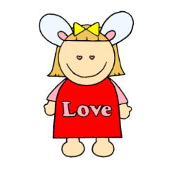 Greetings sticker of rabbit ear family