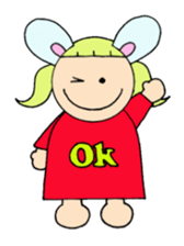 Greetings sticker of rabbit ear family sticker #7934060