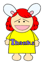 Greetings sticker of rabbit ear family sticker #7934063