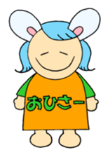 Greetings sticker of rabbit ear family sticker #7934065