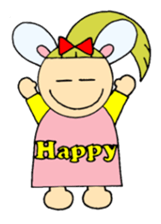 Greetings sticker of rabbit ear family sticker #7934068