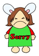 Greetings sticker of rabbit ear family sticker #7934070