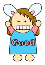 Greetings sticker of rabbit ear family sticker #7934073