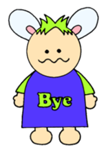 Greetings sticker of rabbit ear family sticker #7934075