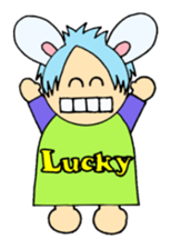 Greetings sticker of rabbit ear family sticker #7934076