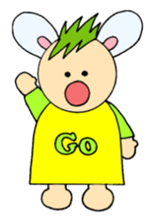 Greetings sticker of rabbit ear family sticker #7934078
