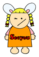 Greetings sticker of rabbit ear family sticker #7934081