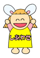 Greetings sticker of rabbit ear family sticker #7934084