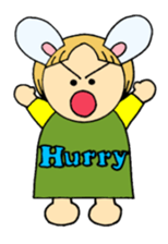 Greetings sticker of rabbit ear family sticker #7934089