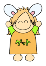 Greetings sticker of rabbit ear family sticker #7934090