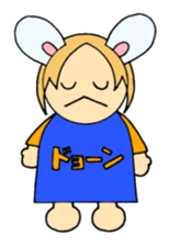 Greetings sticker of rabbit ear family sticker #7934094