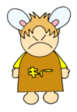 Greetings sticker of rabbit ear family sticker #7934096