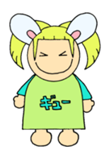 Greetings sticker of rabbit ear family sticker #7934098