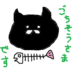 polite cute black cat