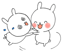 Three white rabbits sticker #7936395