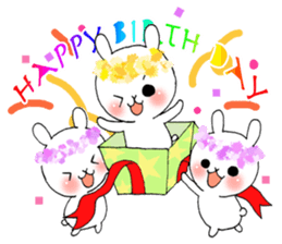 Three white rabbits sticker #7936414