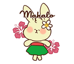 hula rabbit sticker #7936701